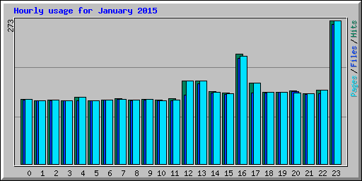 Hourly usage for January 2015